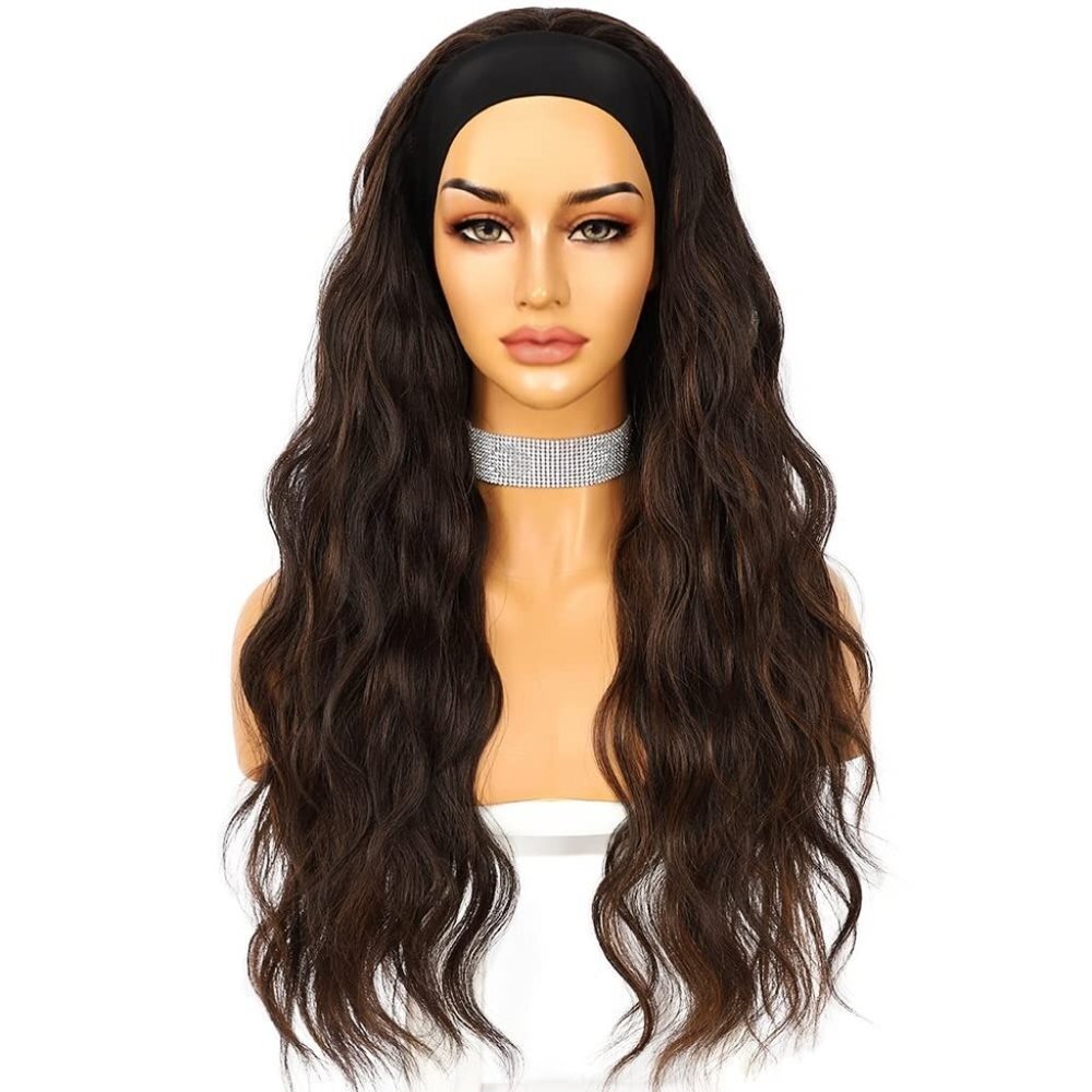 Dark Brown Headband Wig